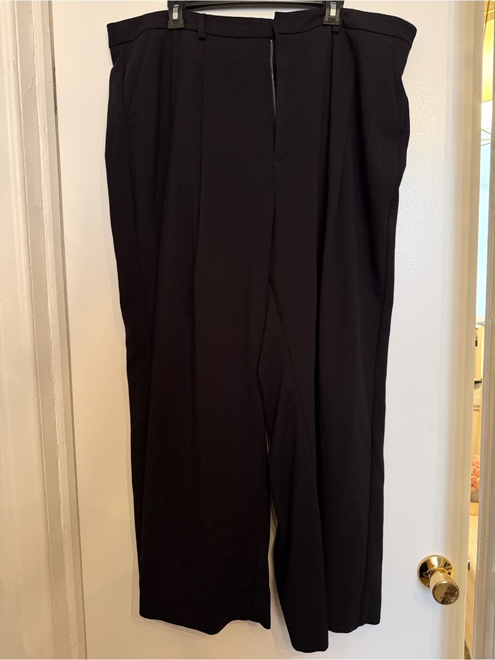 Anthropologie Black Avery Wide-Leg Pleated Trousers By Maeve - Picture 3 of 3